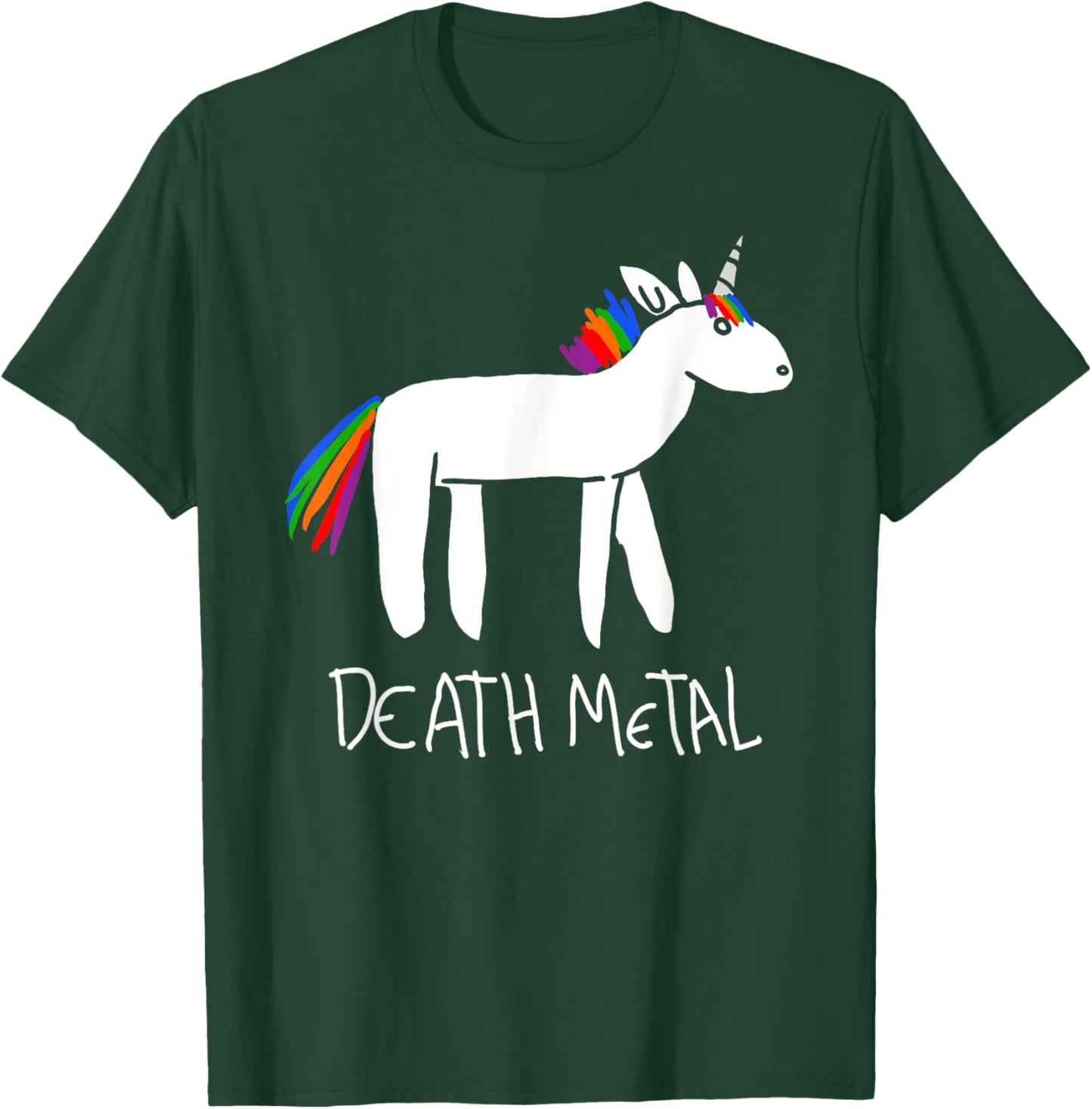 Death Metal Unicorn Funny Goth Kidcore Meme Sarcastic Ironic T-Shirt - T-Shirt | Forest