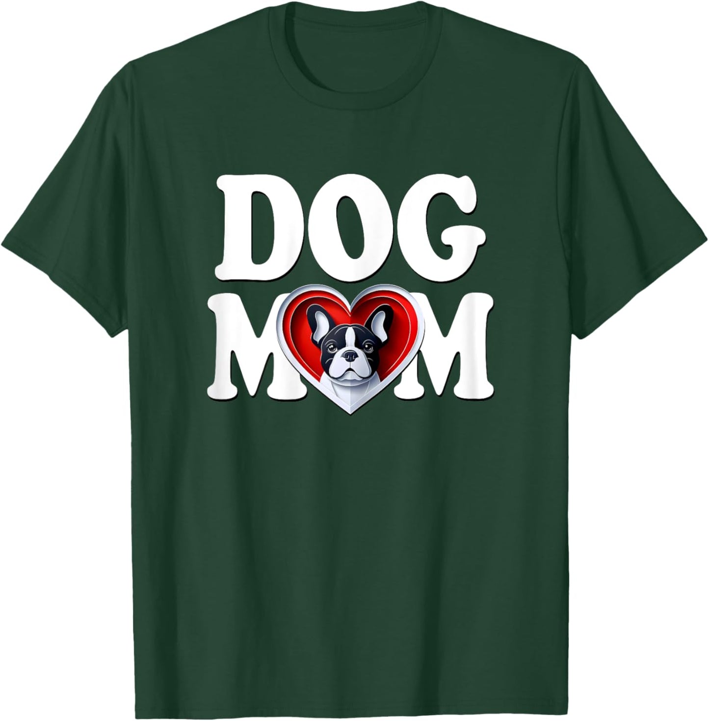 Dog French Bulldog Mom Cute Frenchie Puppy Mother Woman , Black, Female X-Small T-Shirt - T-Shirt | Forest