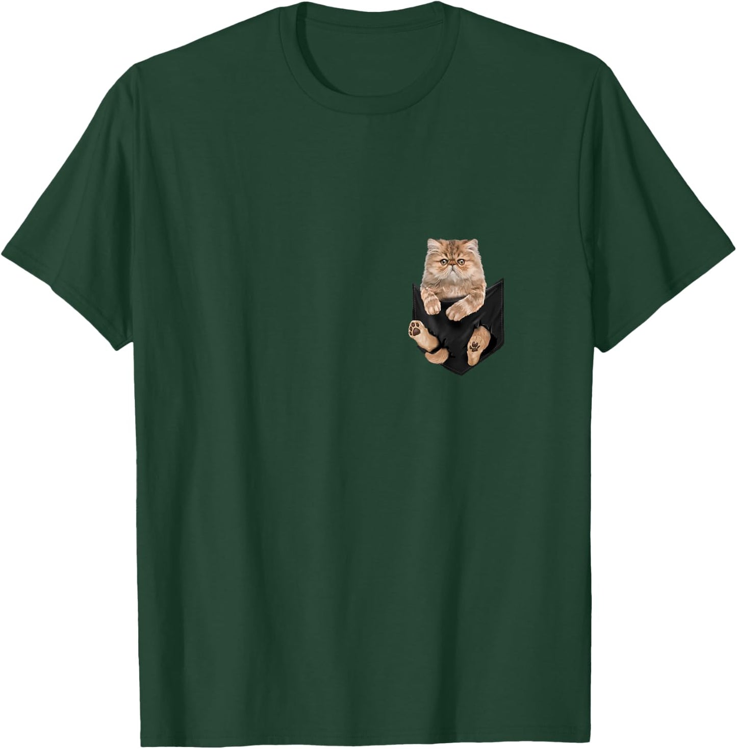 Cat lovers gifts Persian in a bag Men Women Girls Kids T-Shirt - T-Shirt | Forest