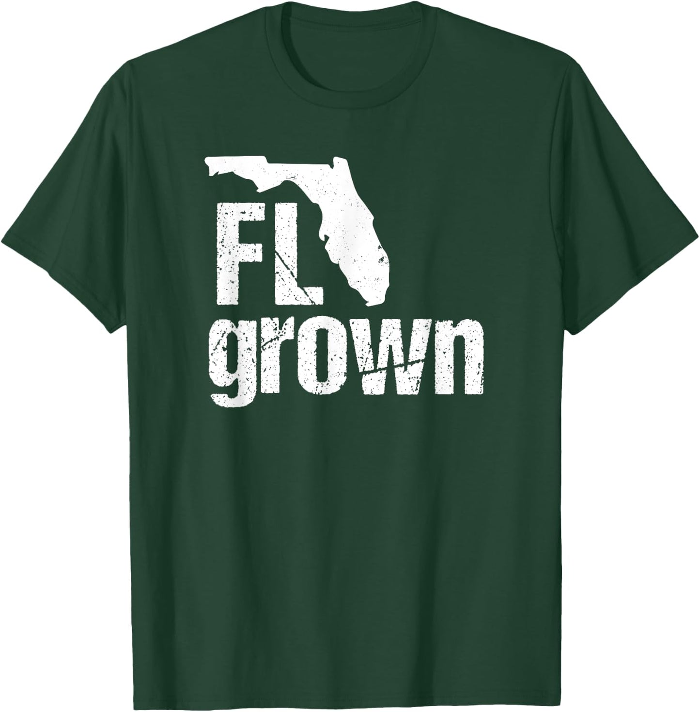 Florida Grown FL Home State Shirt Distressed Gift T-Shirt - T-Shirt | Forest