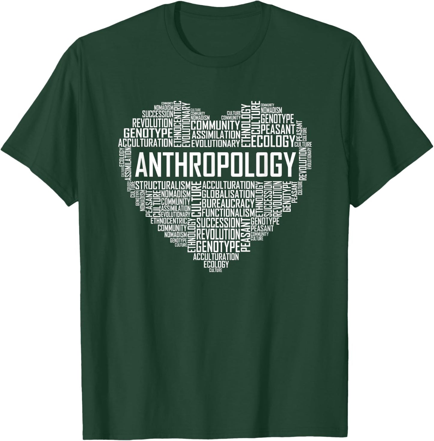 Anthropology Heart Gift Anthropologist Teacher Gifts Men Women T-Shirt - T-Shirt | Forest