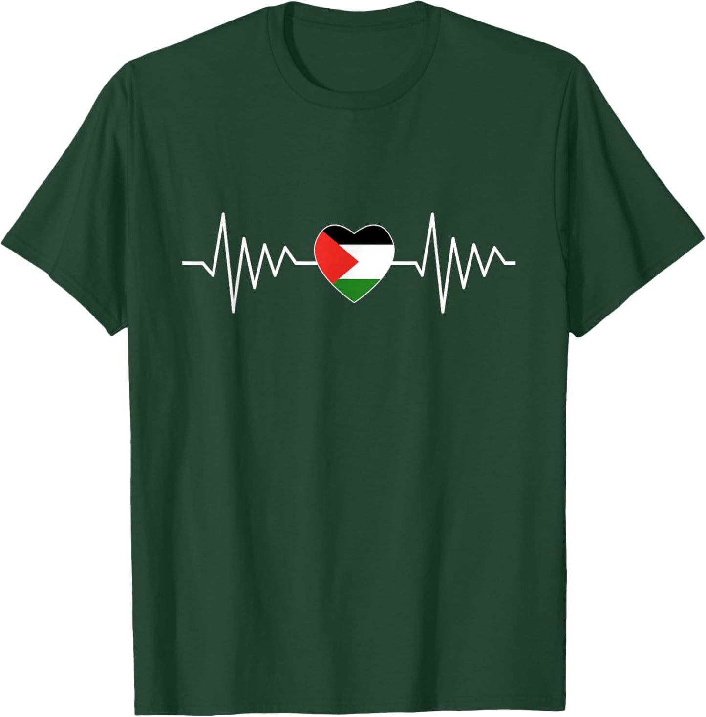 Palestine & Gaza Flag Vintage Palestinian Colours T-Shirt - T-Shirt | Forest