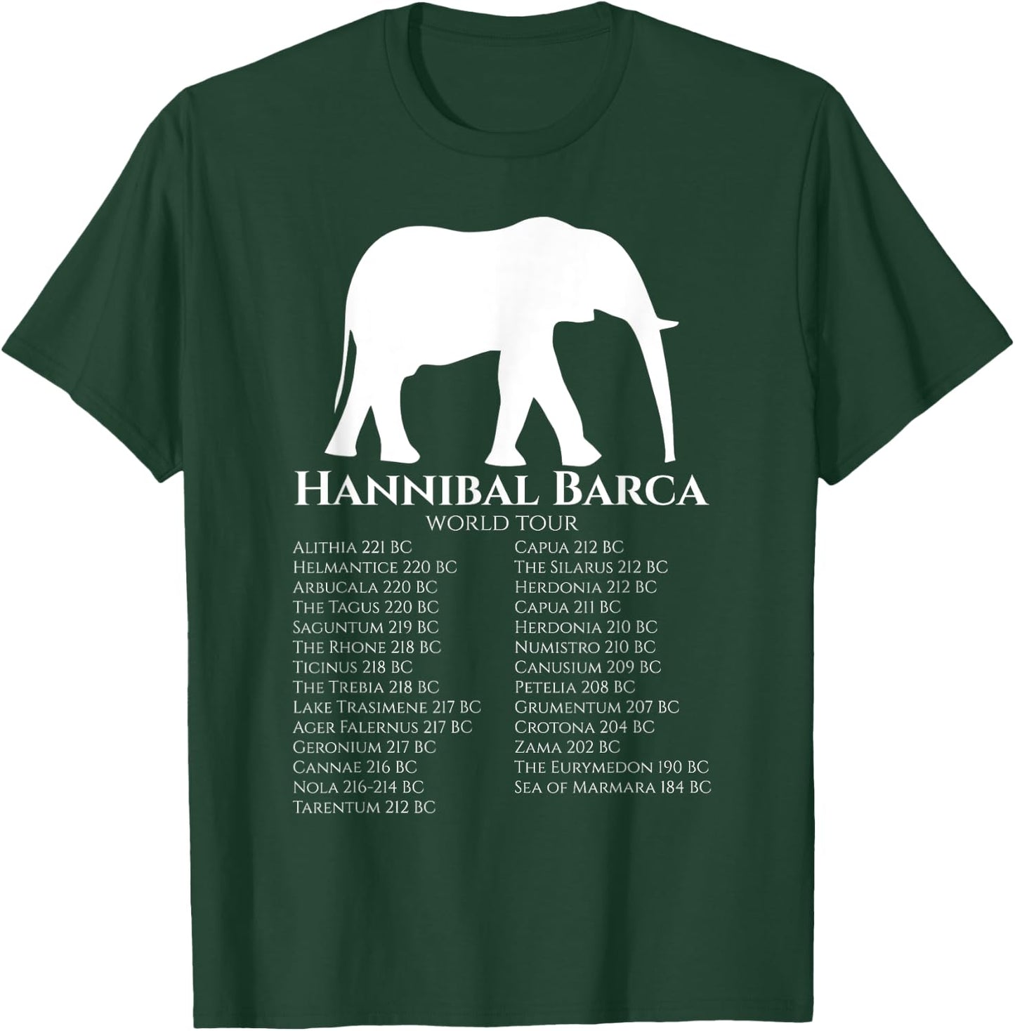 Hannibal Barca World Tour History Of Rome & Carthage T-Shirt - T-Shirt | Forest