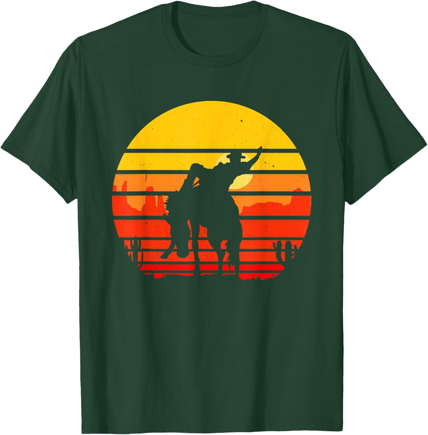 Retro Horse Riding Cowboy Vintage Western Country Horse T-Shirt - T-Shirt | Forest