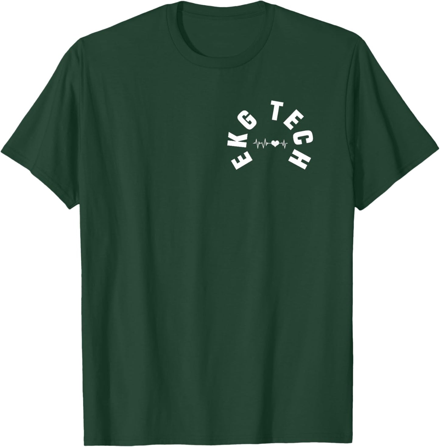 Great EKG Tech Pocket Outfit Electrocardiogram Specialist T-Shirt - T-Shirt | Forest