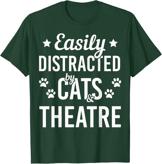Cat Lover Theatre Lover Cats And Theatre Acting Funny Cat Men Women Girls Kids T-Shirt - T-Shirt | Forest