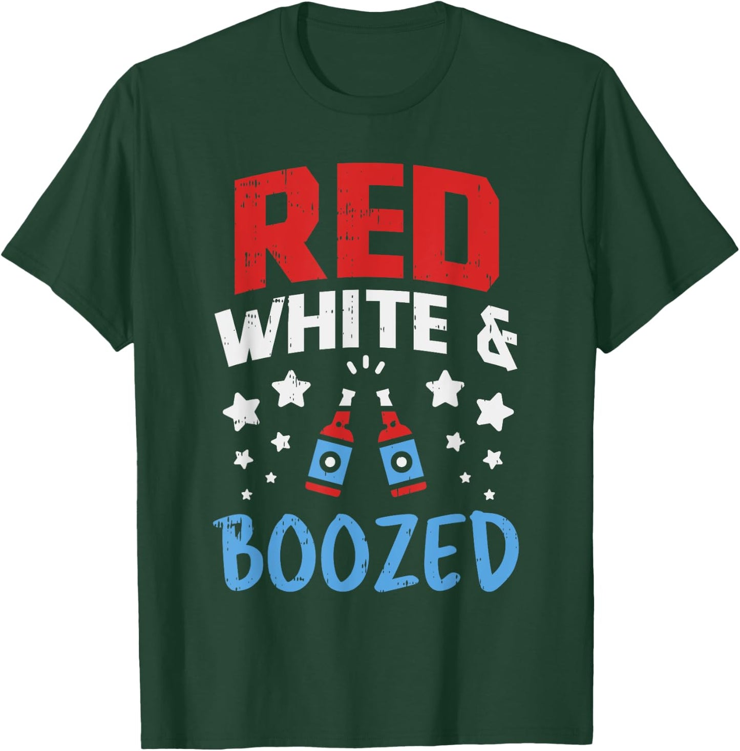 Red White Boozed Funny Beer 4th Of July Party Drinking Team T-Shirt - T-Shirt | Forest