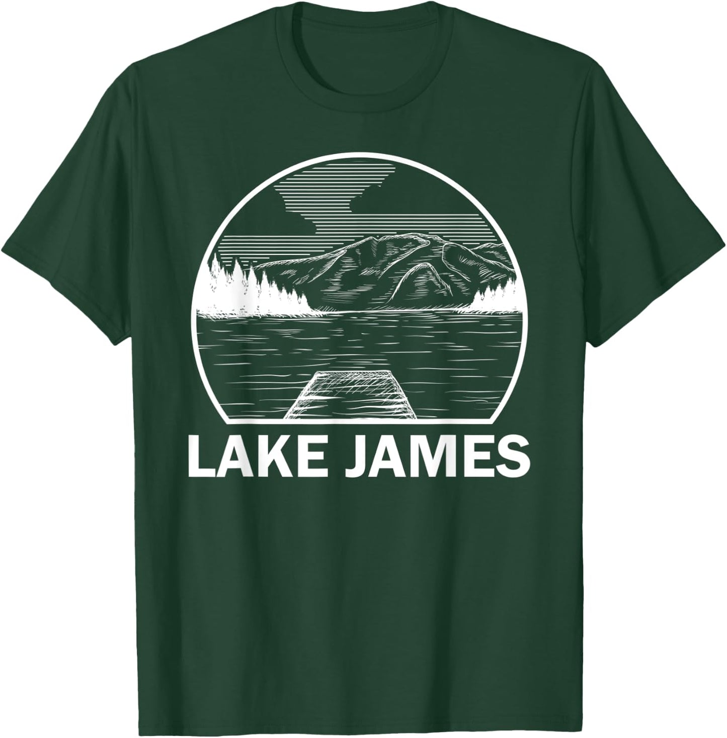 LAKE JAMES INDIANA Funny Fishing Camping Summer Gift Men Women Kids T-Shirt - T-Shirt | Forest