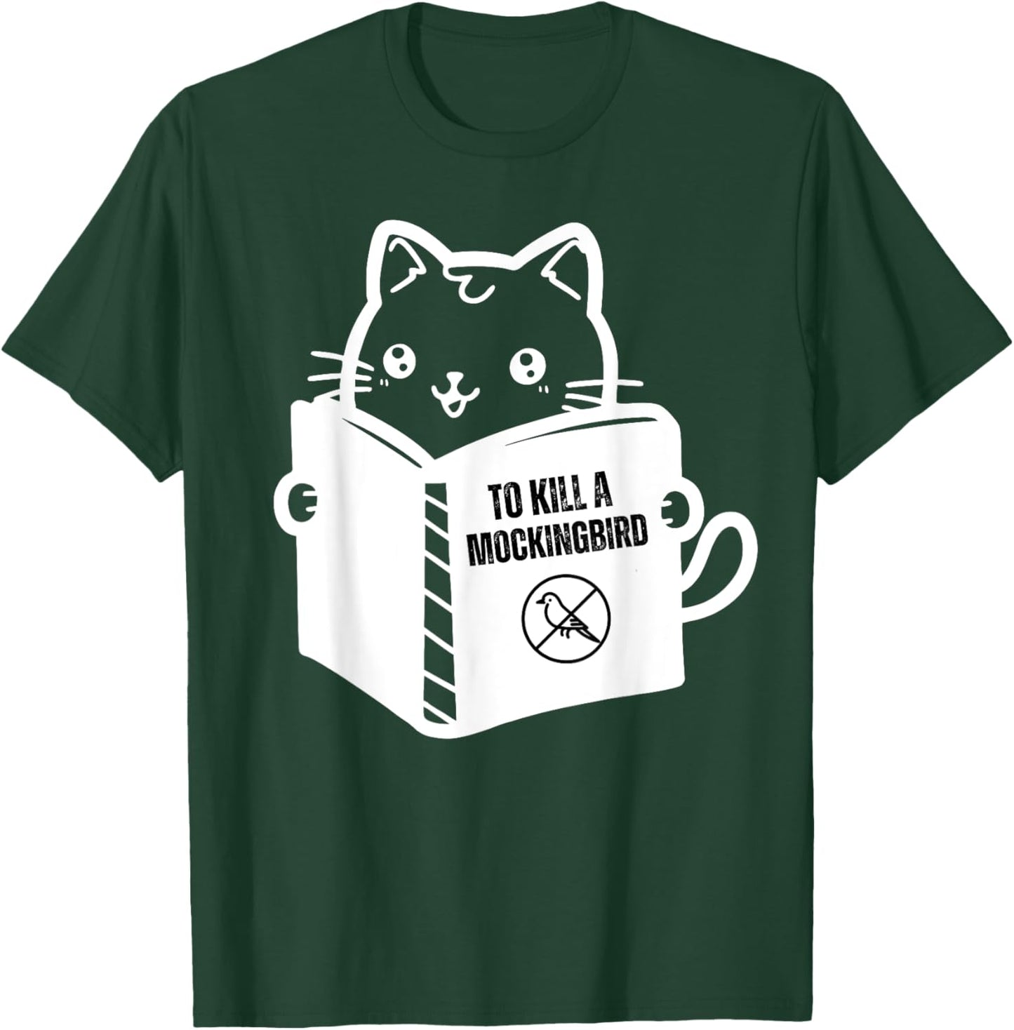 Funny cat reading to kill a mockingbird T-Shirt - T-Shirt | Forest