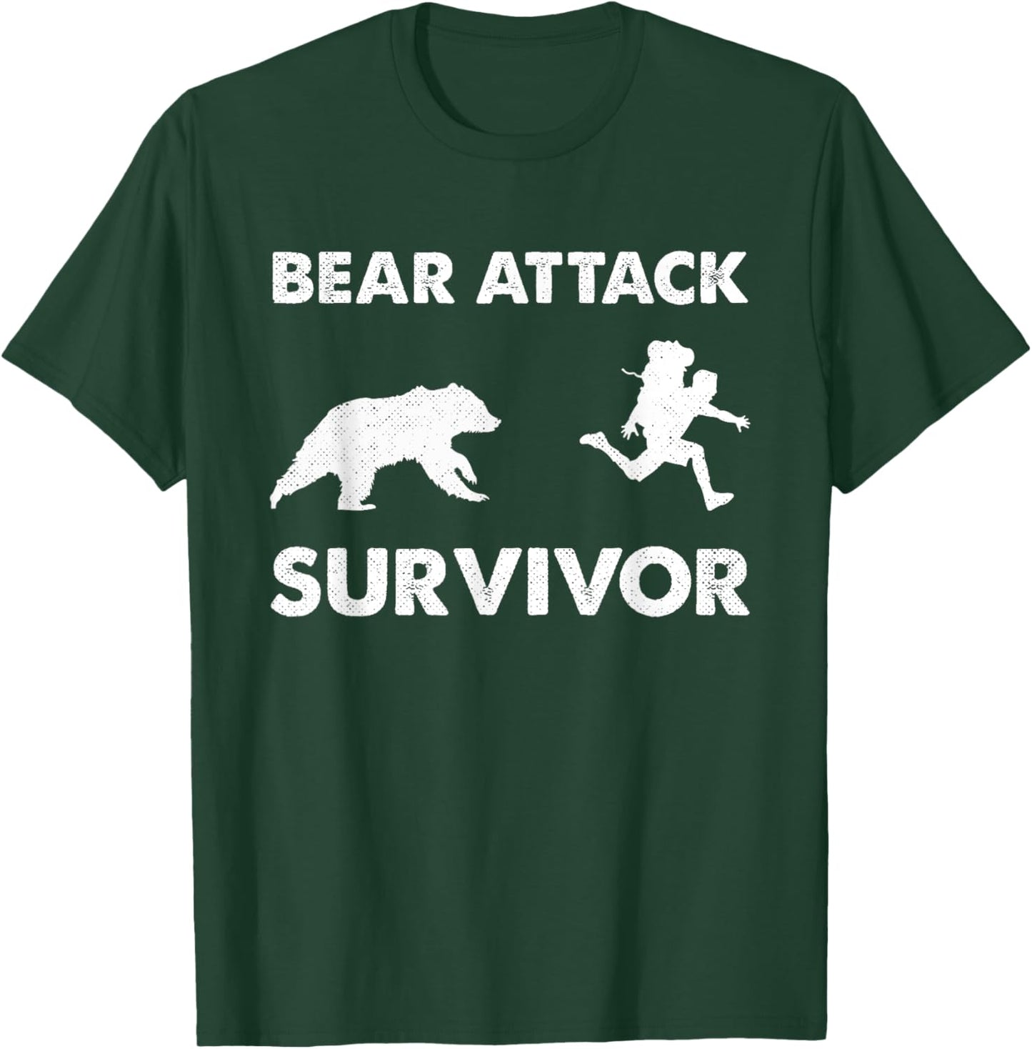 Bear Attack Survivor Funny Retro Outdoors Hiker Comper Biker T-Shirt - T-Shirt | Forest