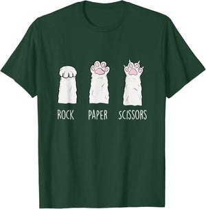 Rock Paper Scissors - Cat Lover Kitten Owner Kitty T-Shirt - T-Shirt | Forest