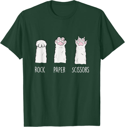 Rock Paper Scissors - Cat Lover Kitten Owner Kitty T-Shirt - T-Shirt | Forest