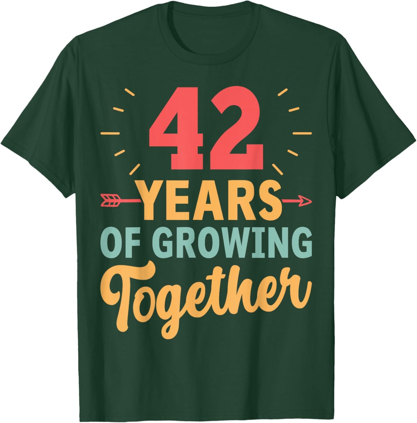 42 Years of Growing Together 42th Wedding Anniversary Couple T-Shirt - T-Shirt | Forest