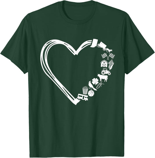 I Love the State of Indiana Heart T-Shirt - T-Shirt | Forest