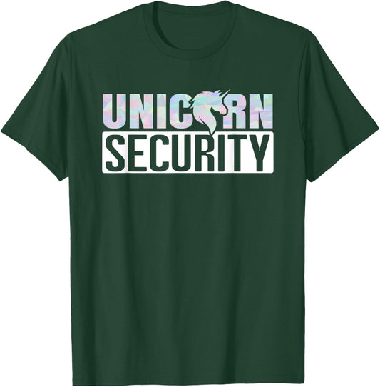 Halloween Easy Quick Adult Dad Mom Unicorn Security Costume T-Shirt - T-Shirt | Forest