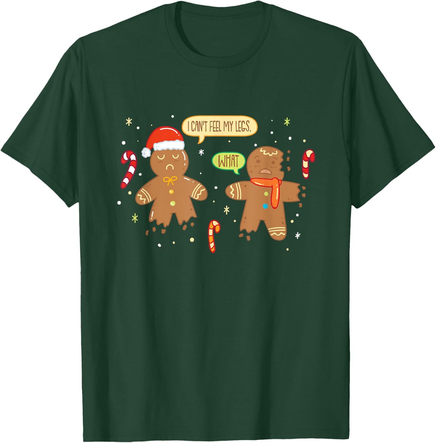 Funny Gingerbread Man - Cute Christmas Cookie Gingerbread T-Shirt - T-Shirt | Forest