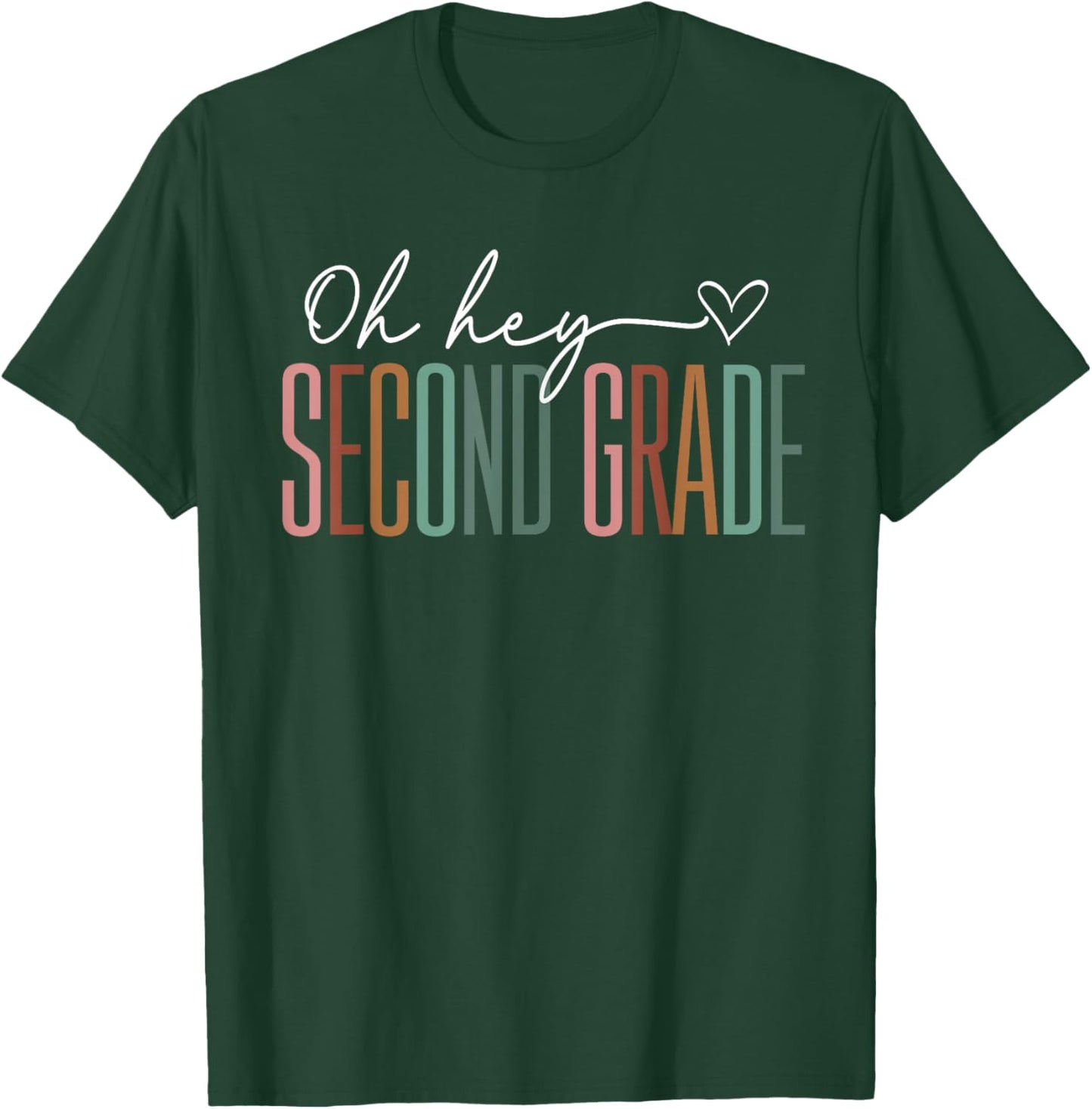 Second Grade Oh Hey Retro Back To School 2nd Grade T-Shirt - T-Shirt | Forest