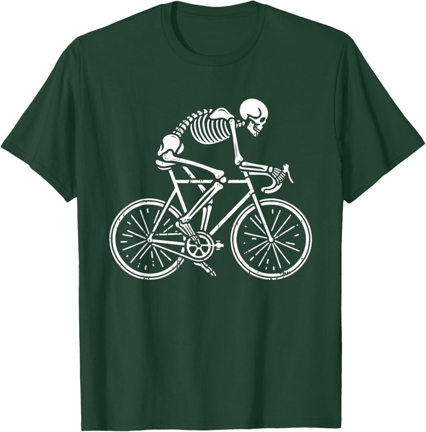 Skeleton Road Bike Bicycle Biking Cycling Biker Cyclist T-Shirt - T-Shirt | Forest