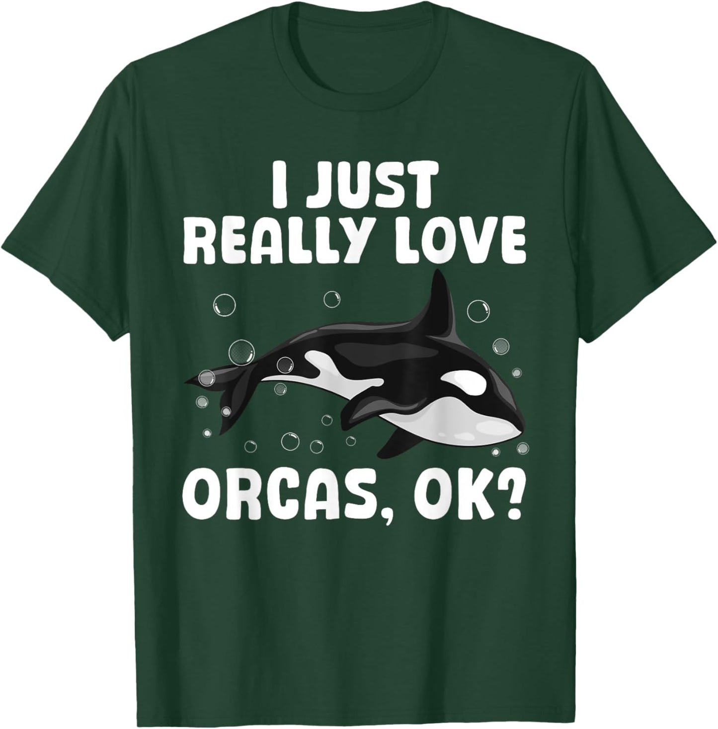 Funny Orca Whale Design Women Girls Boys Orca Lover T-Shirt - T-Shirt | Forest