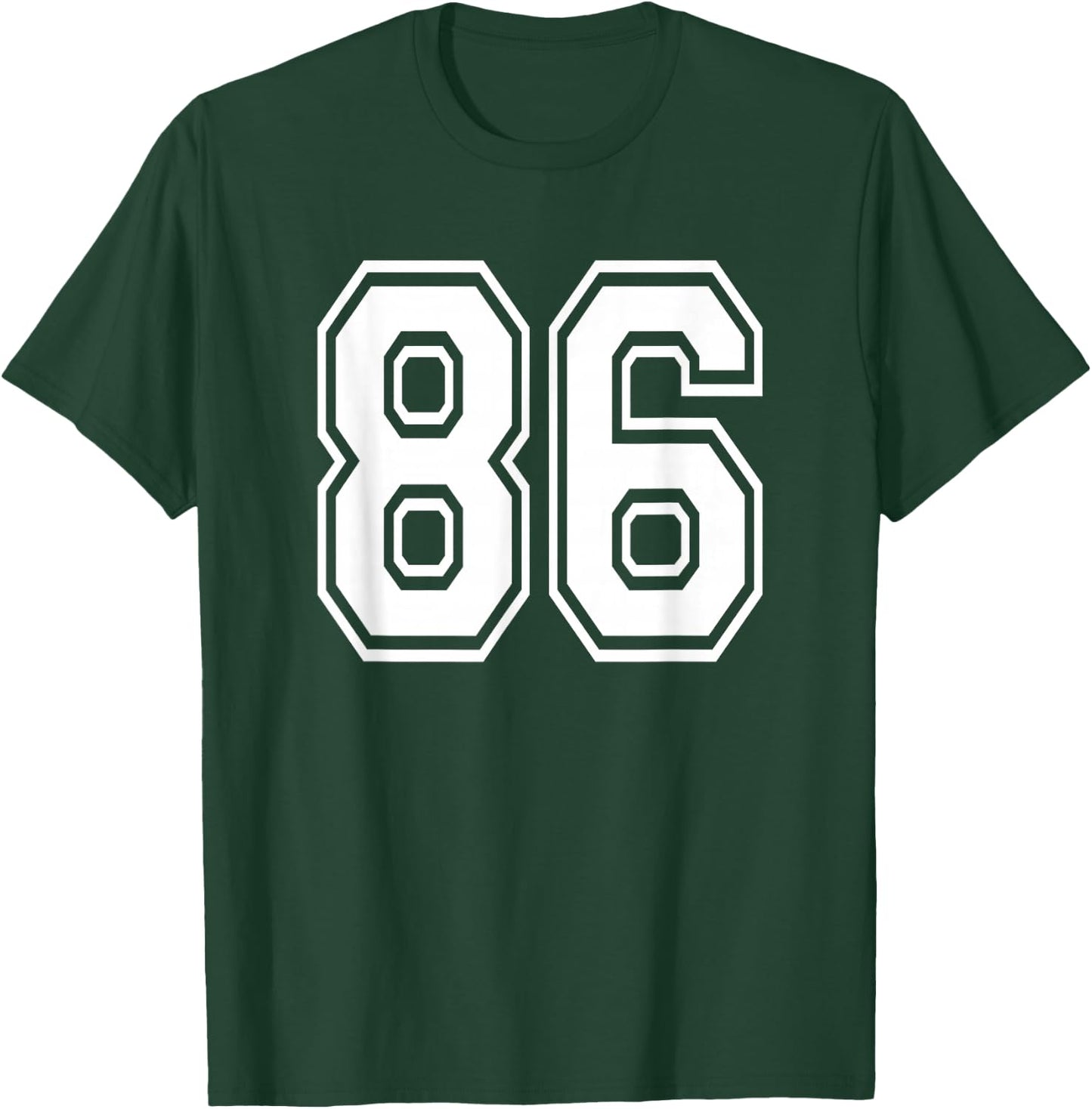 Number 86 86th Birthday Gift Player Team Numbered Jersey T-Shirt - T-Shirt | Forest