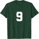 Number 9 (on Front / Back) Sports Team Jersey Number T-Shirt - T-Shirt | Forest