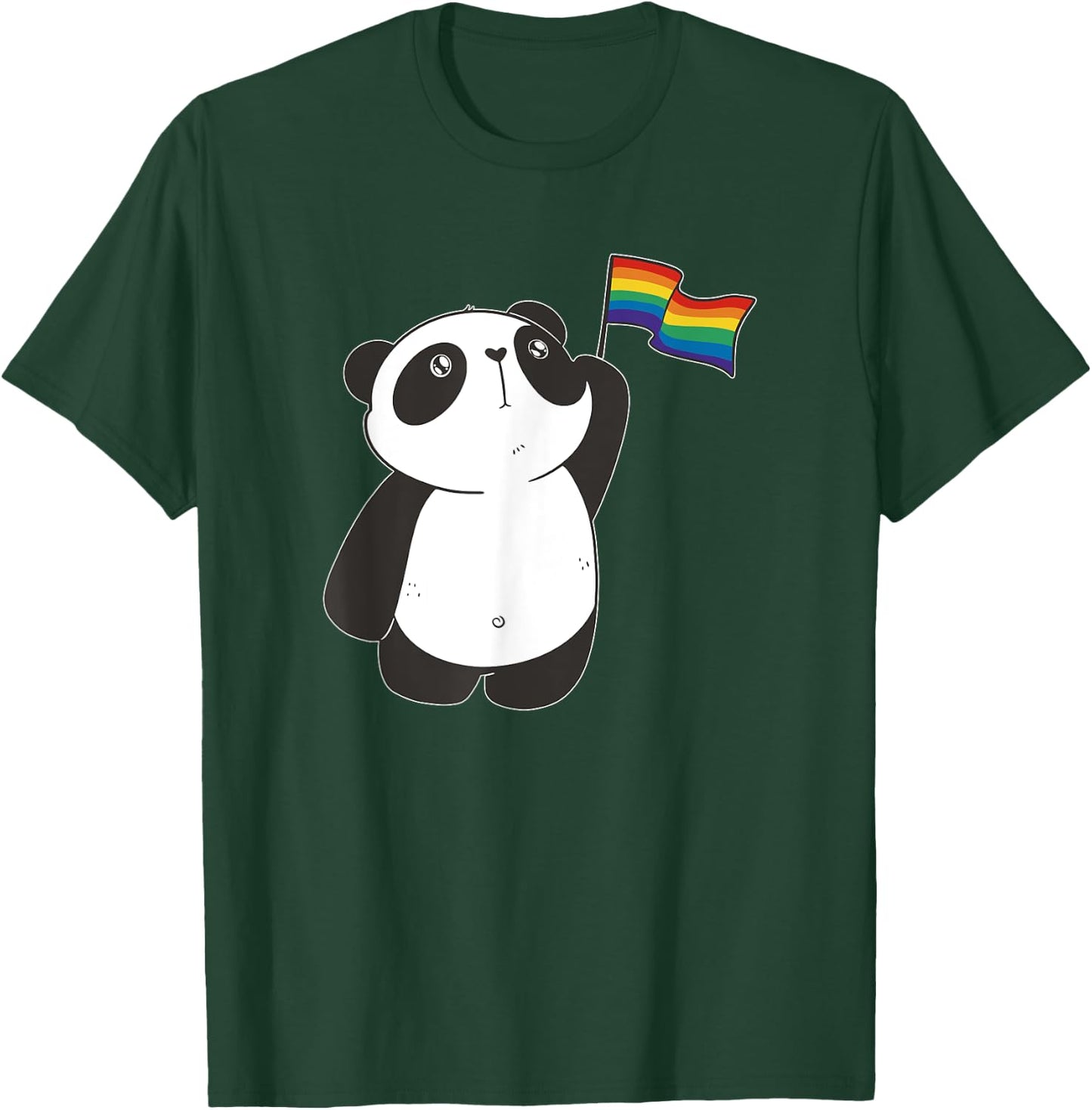 Gay Pride Lesbian LGBT Flag Rainbow Colors Panda T-Shirt - T-Shirt | Forest