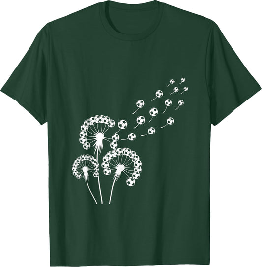 Unique Dandelion Soccer Ball Design for Soccer Fans Lovers T-Shirt - T-Shirt | Forest