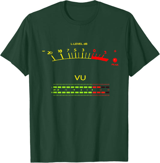 Retro VU Meter Vintage Hi-Fi Audio Stereo Music Sound T-Shirt - T-Shirt | Forest