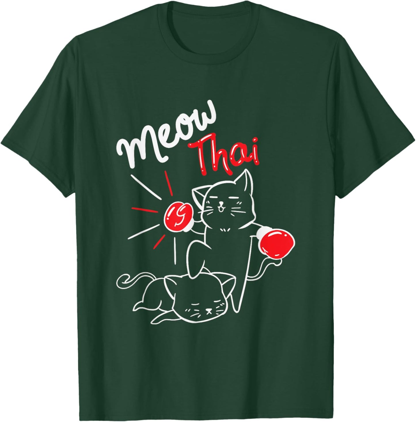 Meow Thai I Muay Thai Boxing I Muay Thai Men Women Kids T-Shirt - T-Shirt | Forest