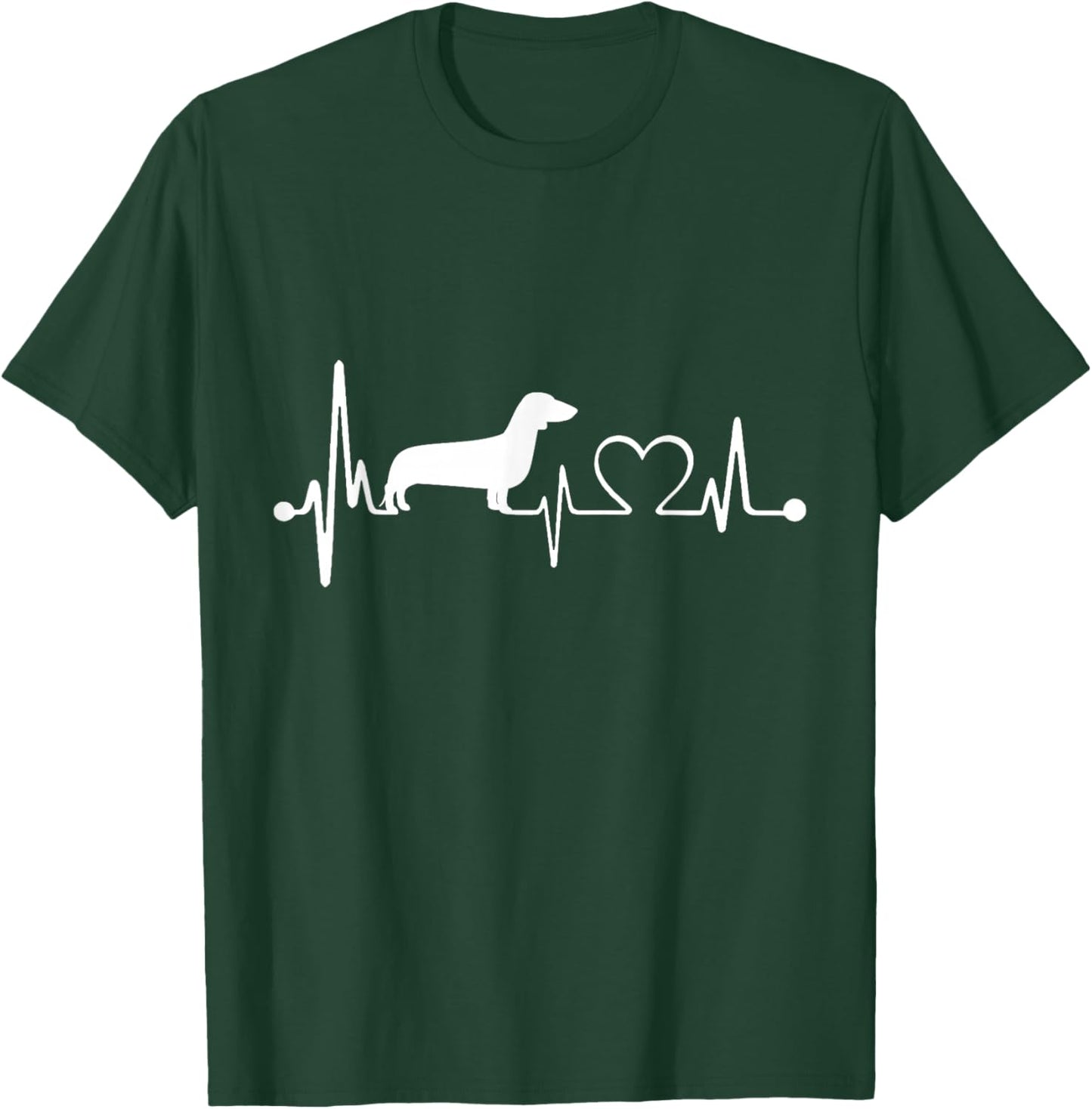 Dachshund Heartbeat - Funny Wiener Dog T-Shirt - T-Shirt | Forest