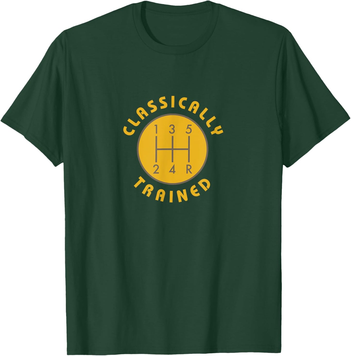 Tuscan Radar Designs Classically Trained Gear Shift Knob Funny -Adults Black Small Classic Fit Polyester 100% Short Sleeve Classic Collar Pull On 1 Count T-Shirt - T-Shirt | Forest