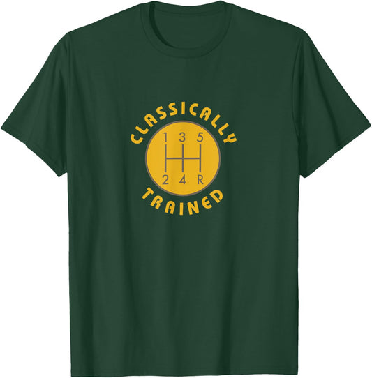 Tuscan Radar Designs Classically Trained Gear Shift Knob Funny -Adults Black Small Classic Fit Polyester 100% Short Sleeve Classic Collar Pull On 1 Count T-Shirt - T-Shirt | Forest