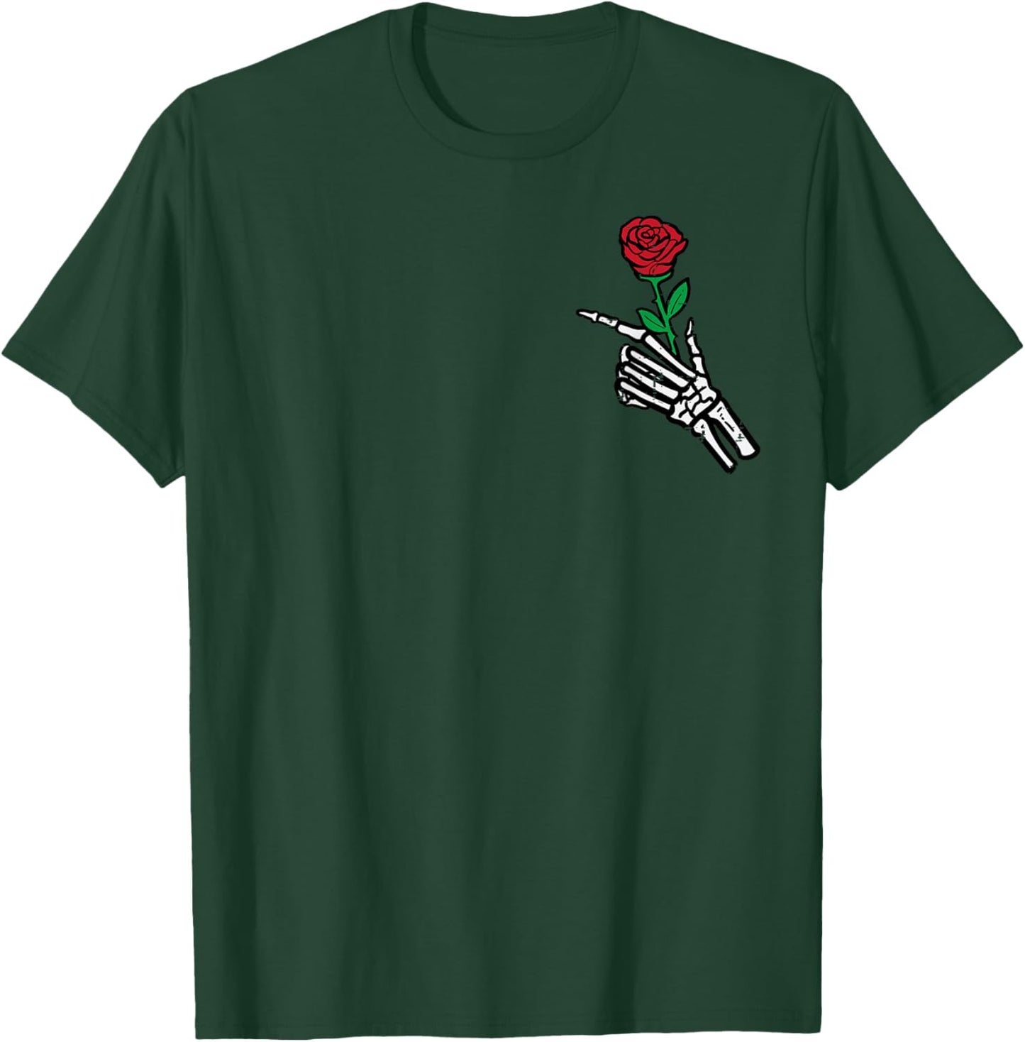 Halloween Skeleton Hand Rose Costume Pocket Men Women Kids T-Shirt - T-Shirt | Forest