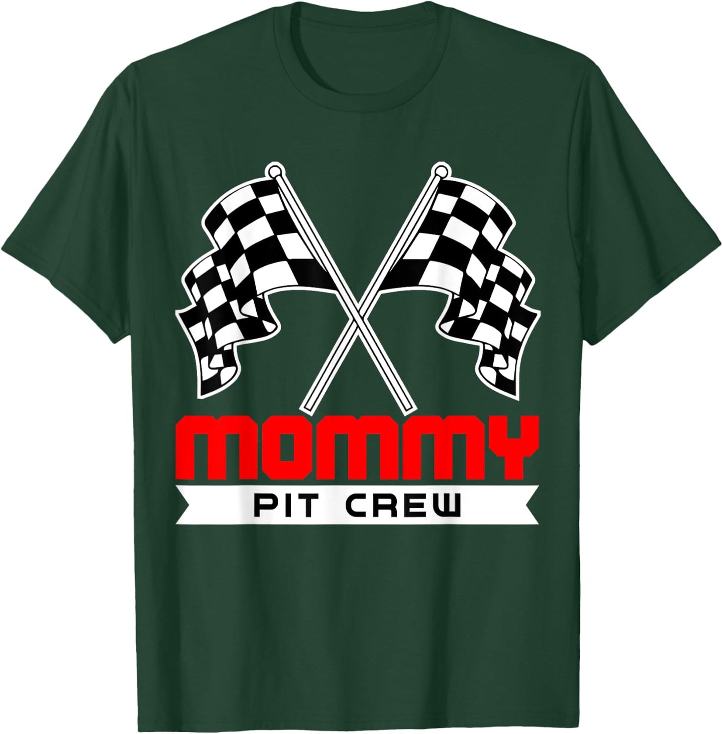 Pit Mom Crew Funny Mommy Racing Race Car Costume Women Gifts T-Shirt - T-Shirt | Forest