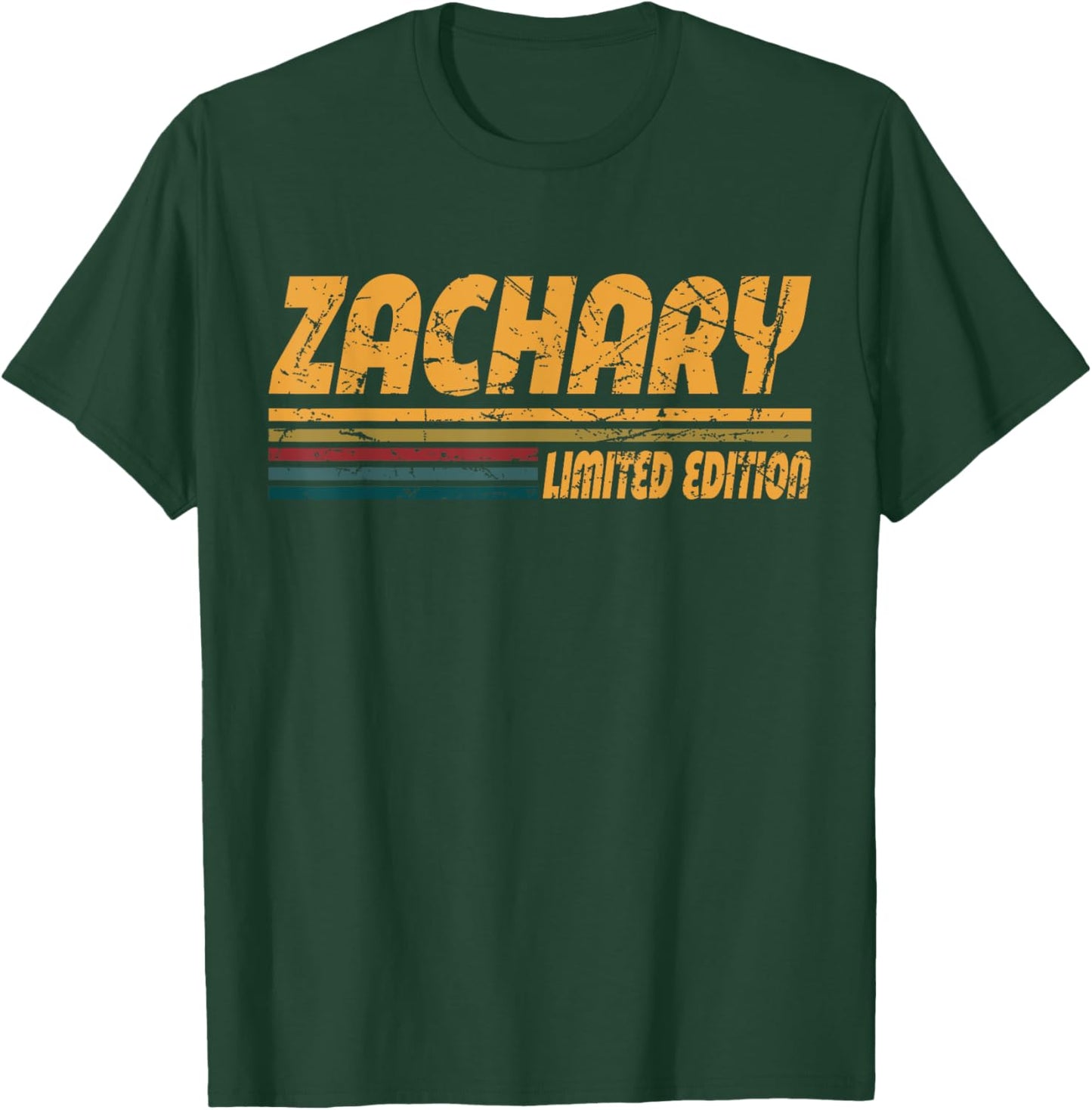 Vintage Zachary First Name Retro Groovy Personal Zachary Men T-Shirt - T-Shirt | Forest