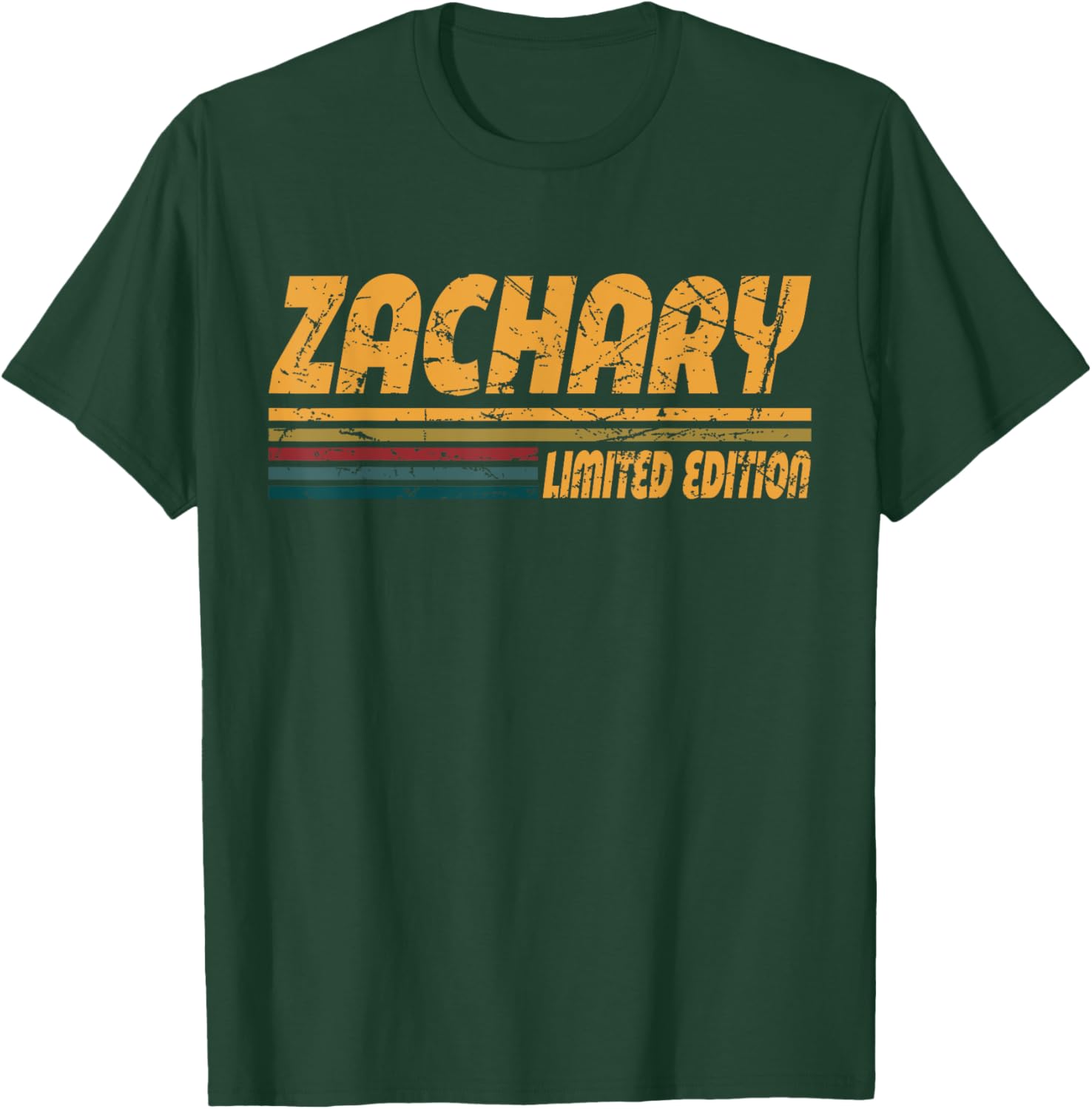 Vintage Zachary First Name Retro Groovy Personal Zachary Men T-Shirt - T-Shirt | Forest