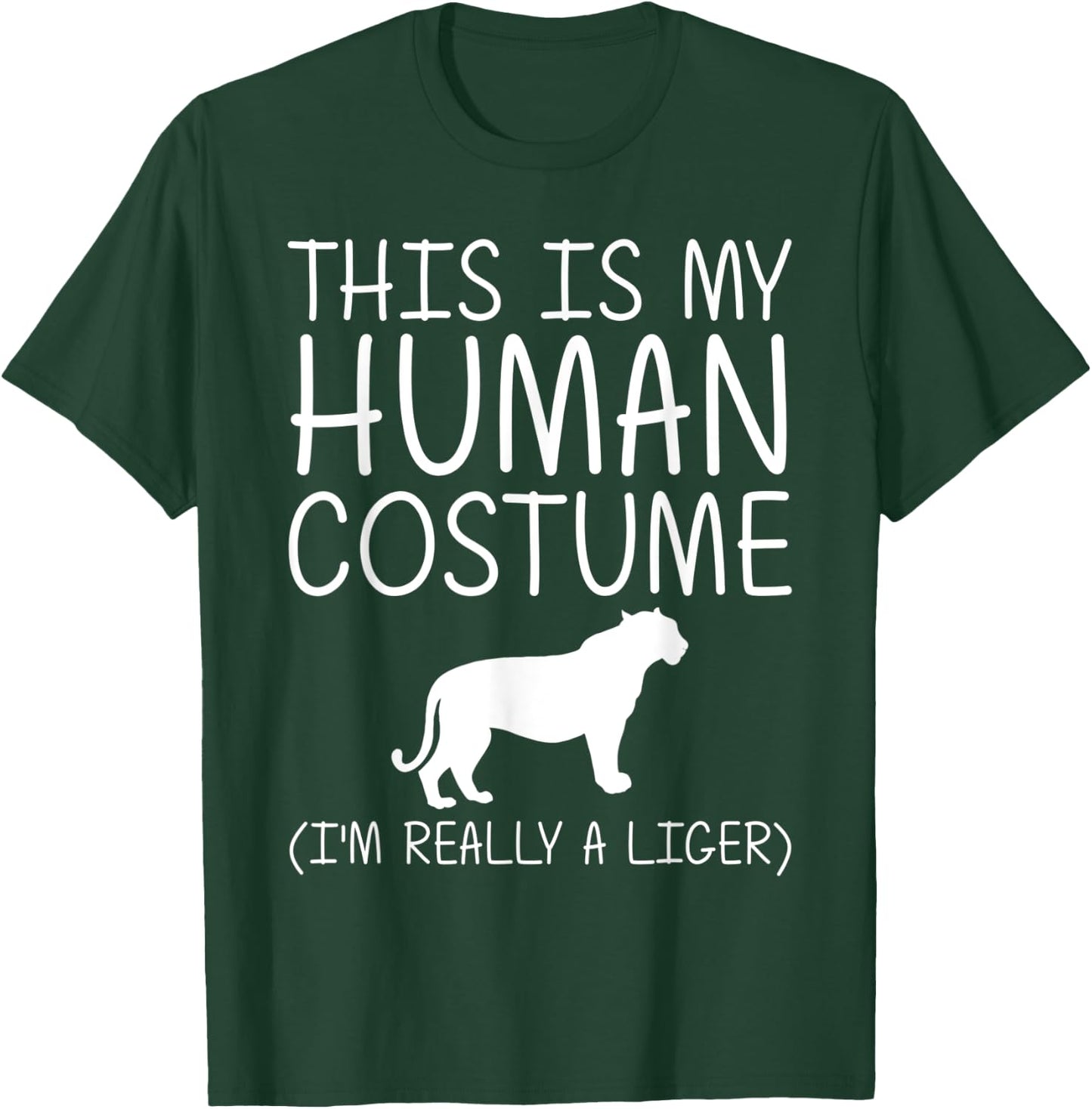 Liger Easy Halloween Human Costume Tigon Animal DIY Gift T-Shirt - T-Shirt | Forest