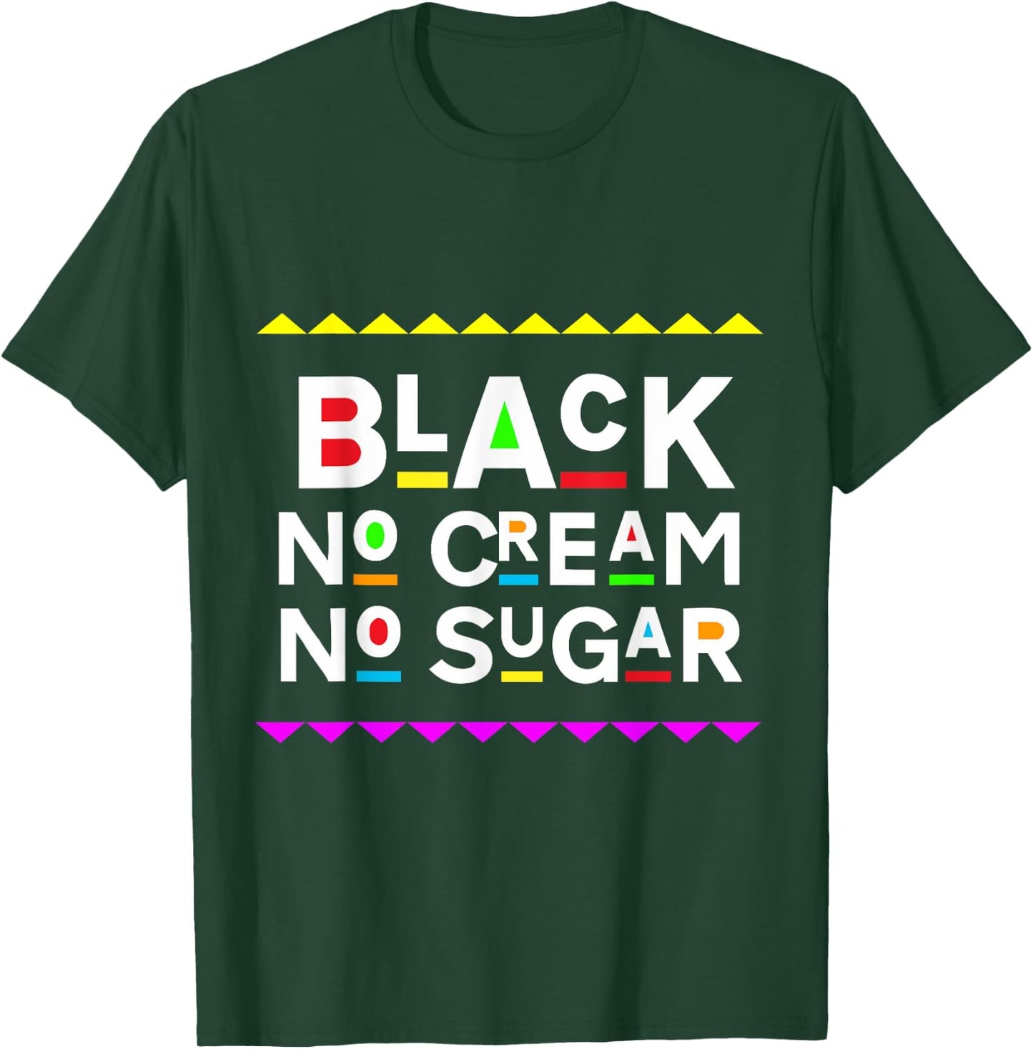Black No Cream No Sugar Retro 90s Style T-Shirt - T-Shirt | Forest