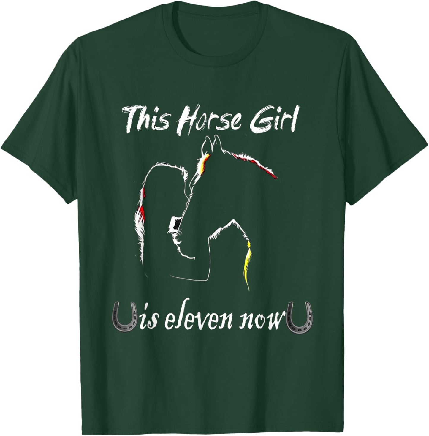 11TH Birthday Horse Girl T-Shirt - T-Shirt | Forest