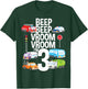 Beep Vroom I'm 3 Trucks Cars Theme Birthday Gift 3 Yrs Old T-Shirt - T-Shirt | Forest