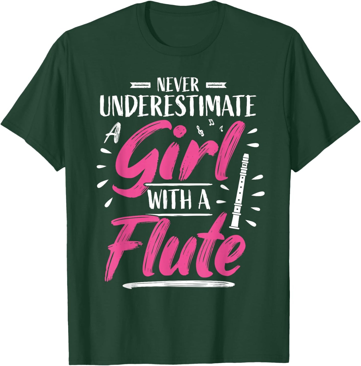 Girls Flute Player Flute Player T-Shirt - T-Shirt | Forest