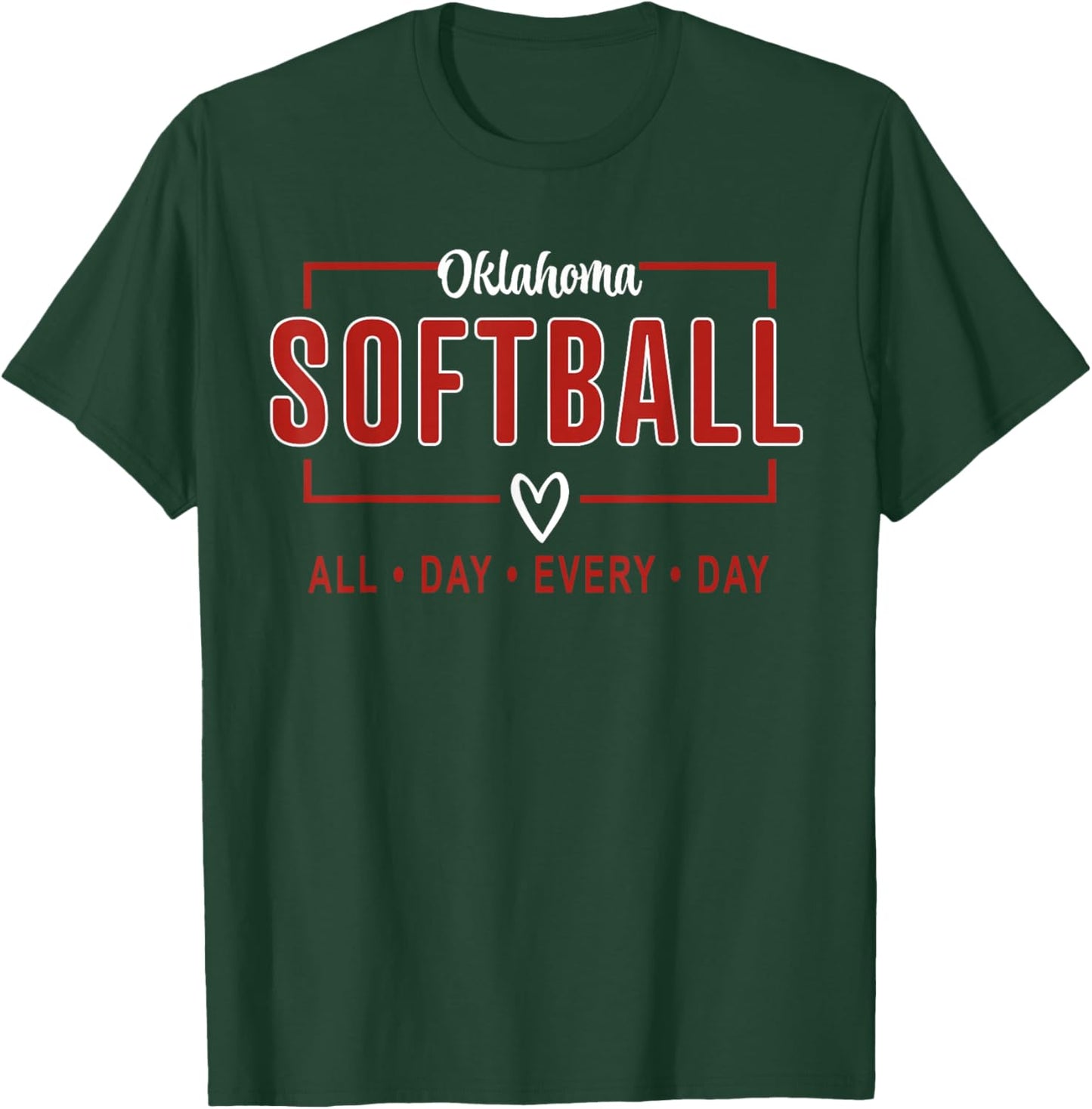 Oklahoma Softball Vintage Kids Team Retro Softball Fan T-Shirt - T-Shirt | Forest