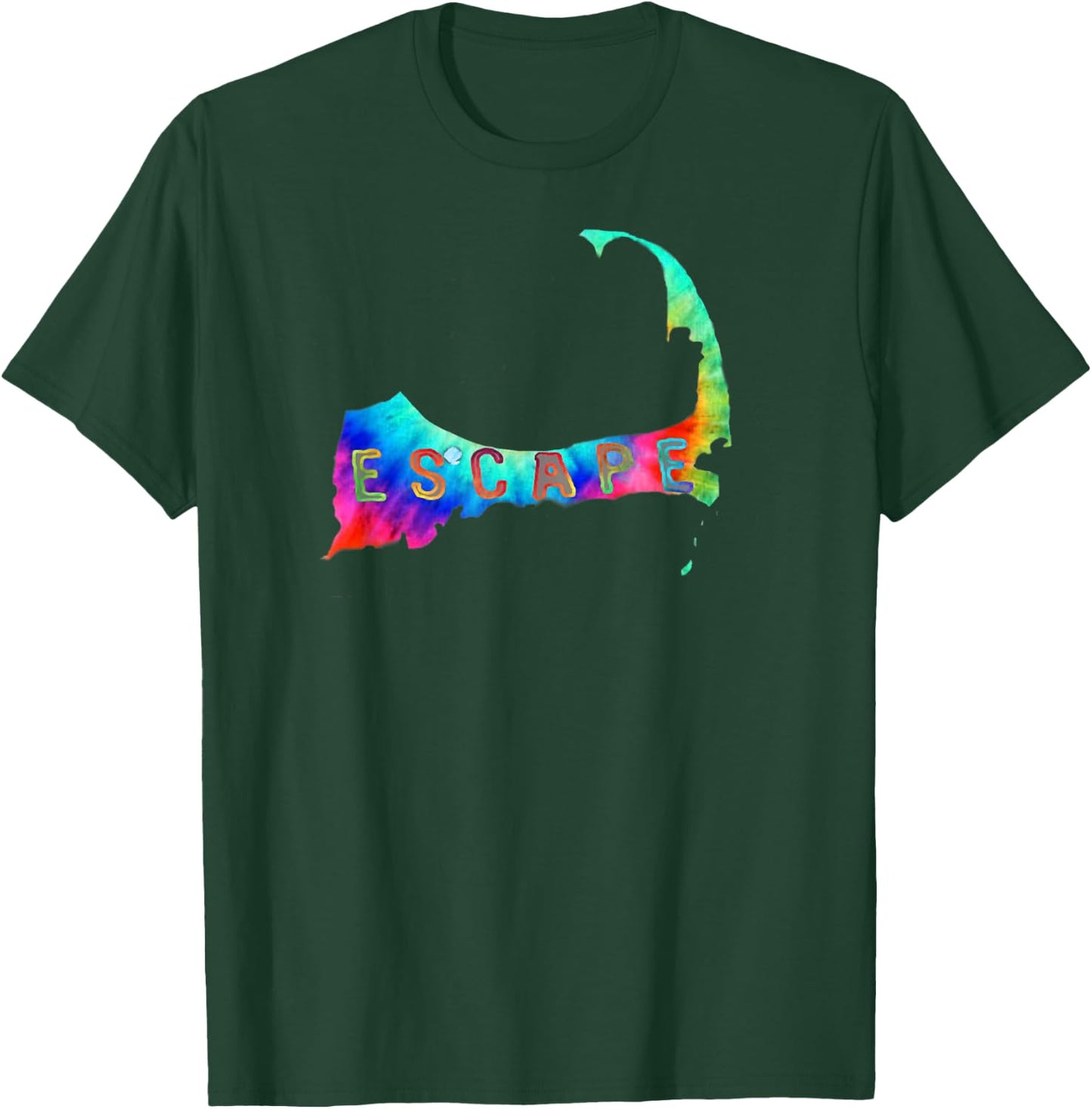 Tye Dye ESCAPE To Cape Cod T-Shirt - T-Shirt | Forest
