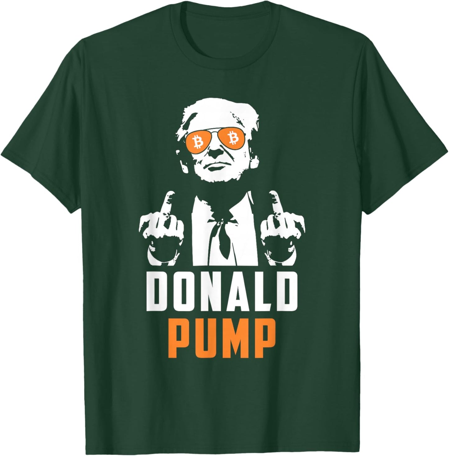Donald Pump Bitcoin Funny Trump 2024 Crypto American Flag T-Shirt - T-Shirt | Forest