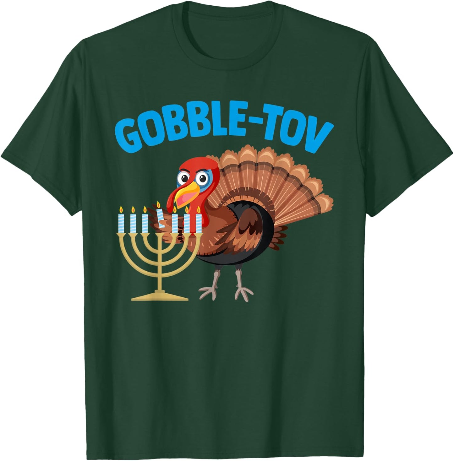 Gobble Tov Hanukkah Thanksgiving Holiday Jewish Jew Fun Gift T-Shirt - T-Shirt | Forest