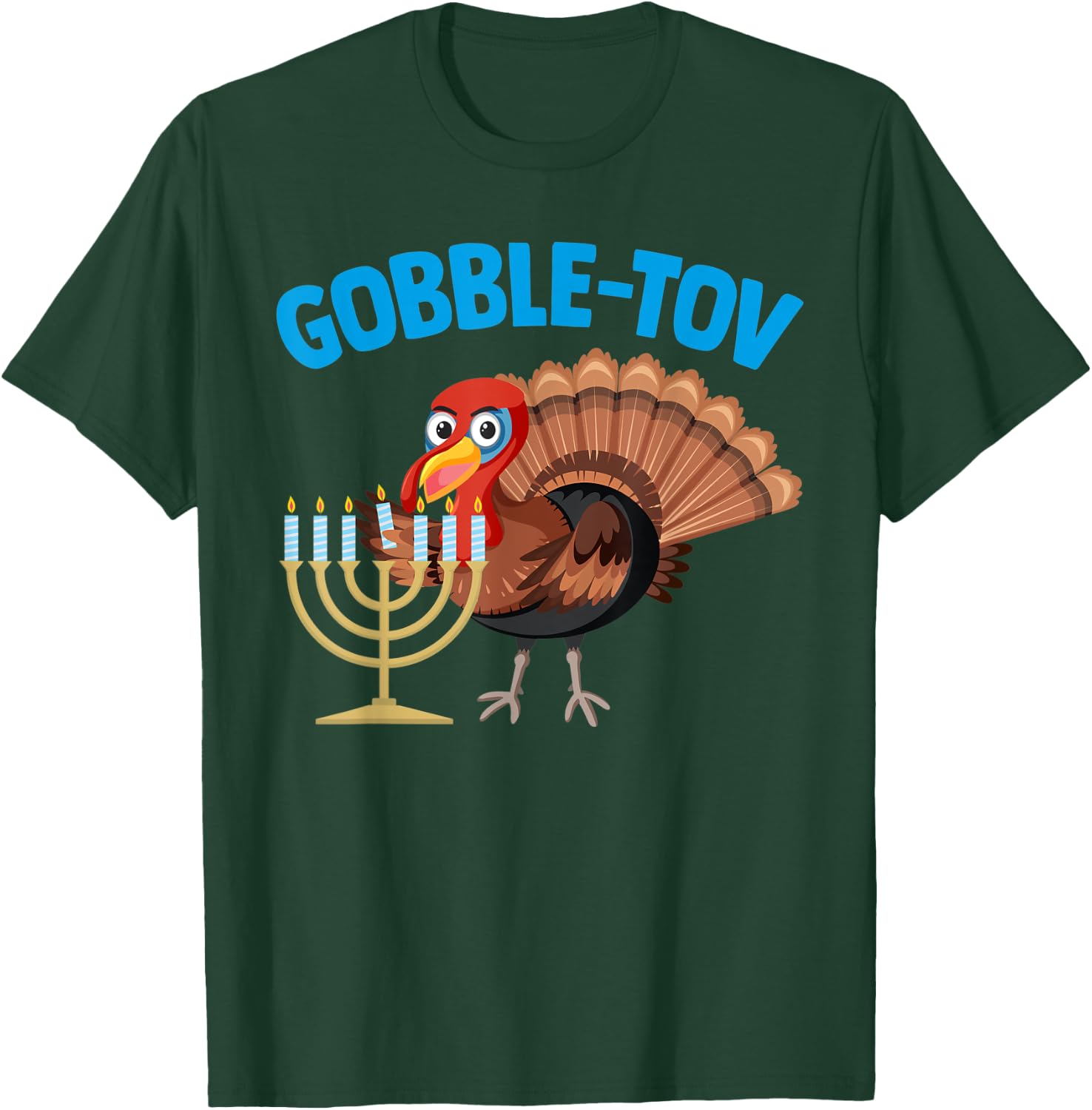 Gobble Tov Hanukkah Thanksgiving Holiday Jewish Jew Fun Gift T-Shirt - T-Shirt | Forest