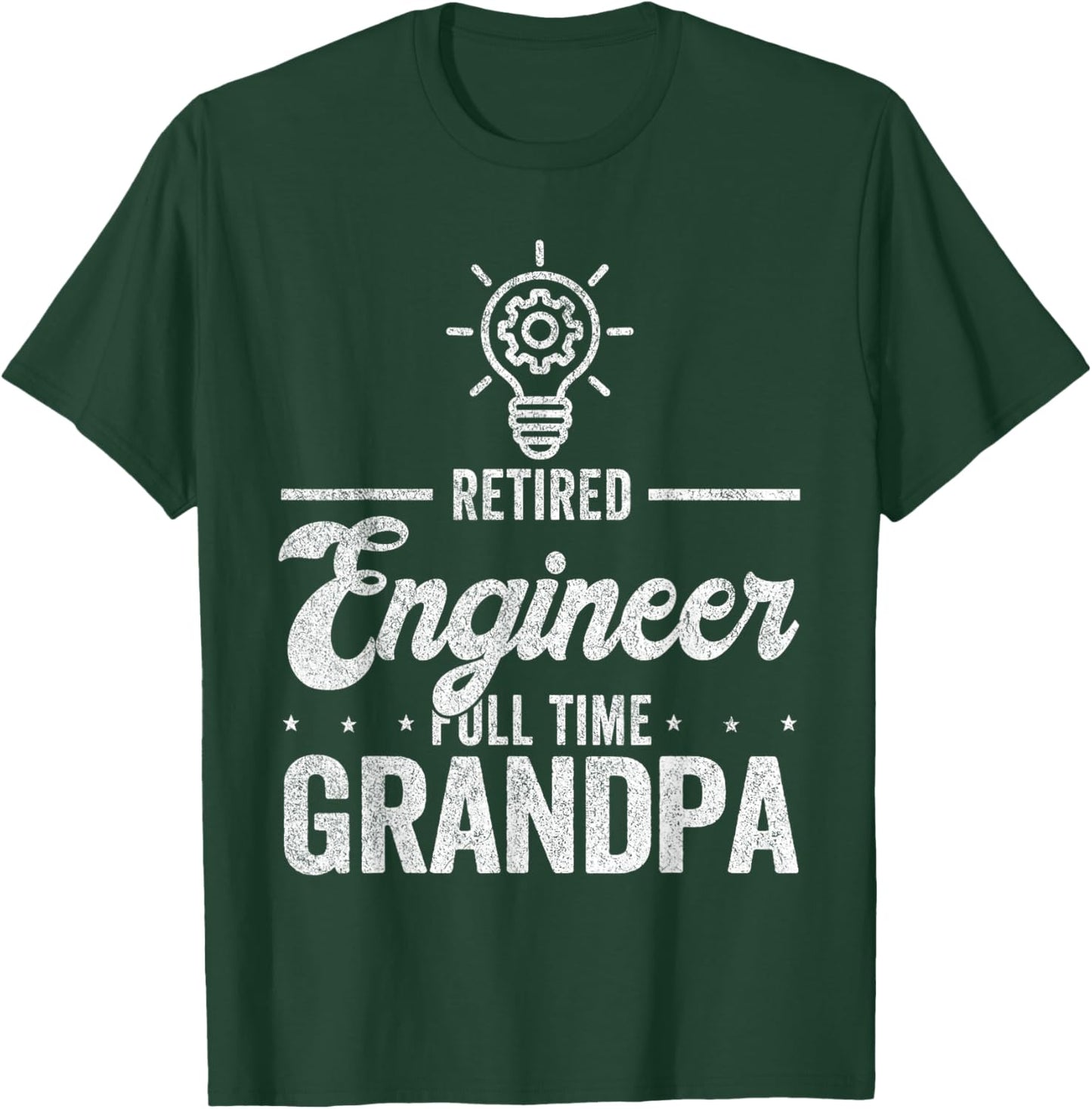 Retired Engineer Full Time Grandpa Funny Engineer T-Shirt - T-Shirt | Forest