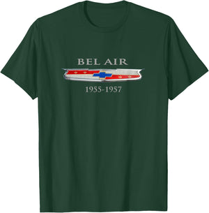Vintage 1955-1957 Bel Air Hood Emblem, Badge, American Cars T-Shirt - T-Shirt | Forest