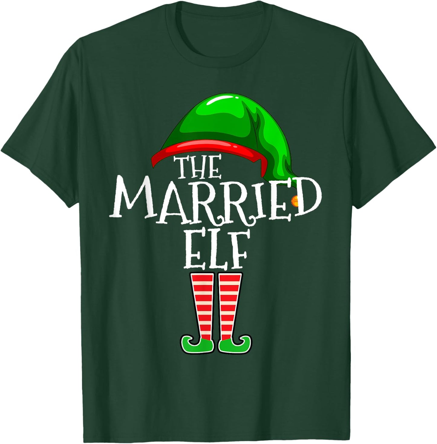 The Married Elf Matching Family Christmas Gift Wife Husband T-Shirt - T-Shirt | Forest
