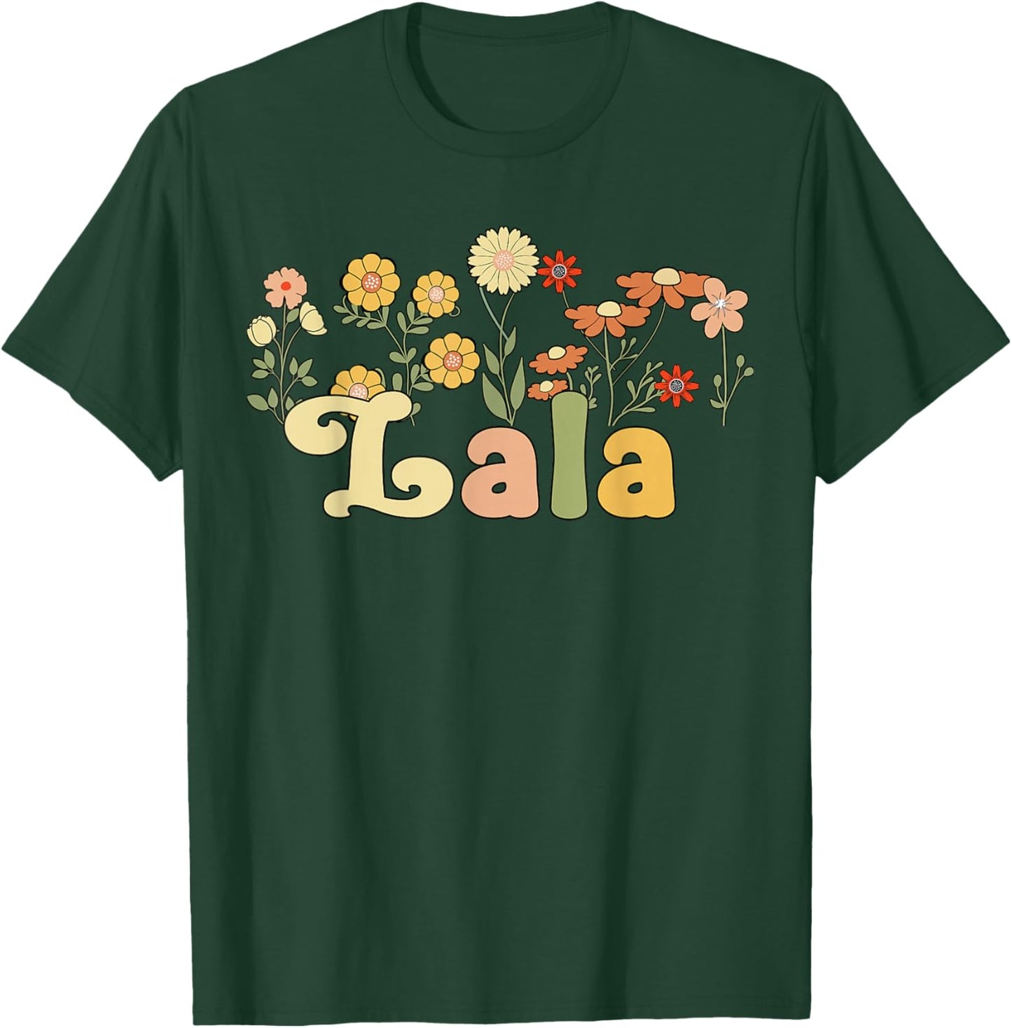 Groovy Lala Grandmother Flowers Lala Grandma T-Shirt - T-Shirt | Forest